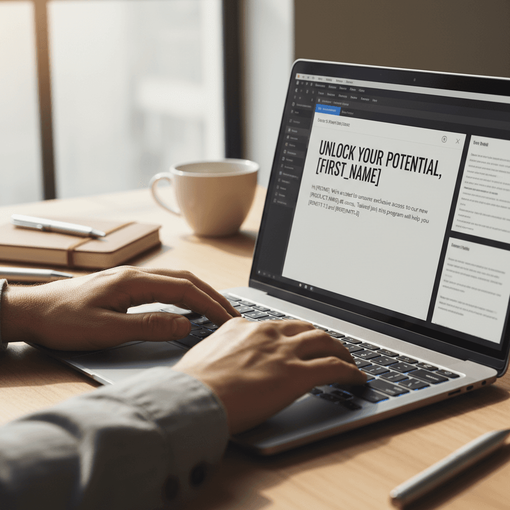 Sales rep composing personalized outreach email with AI assistance