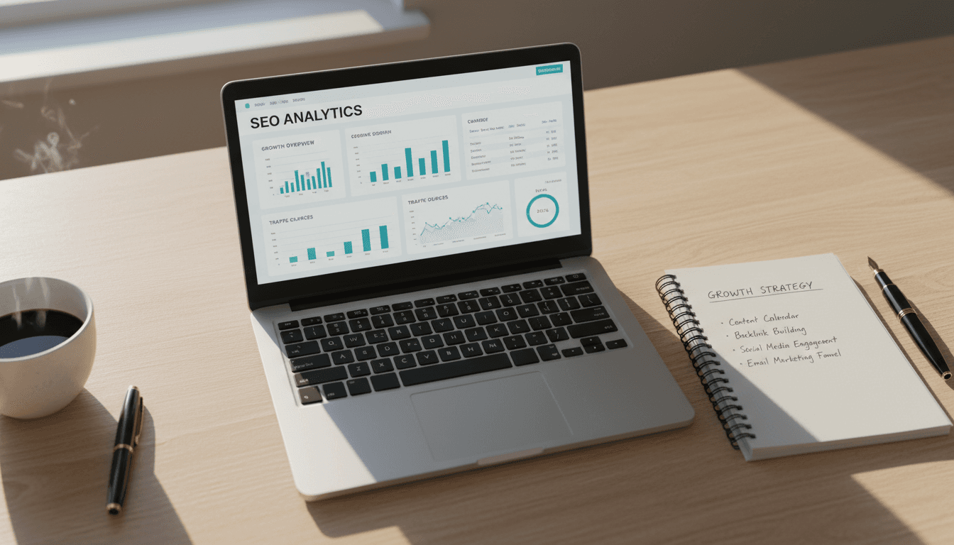 Small business owner reviewing growth strategy at desk