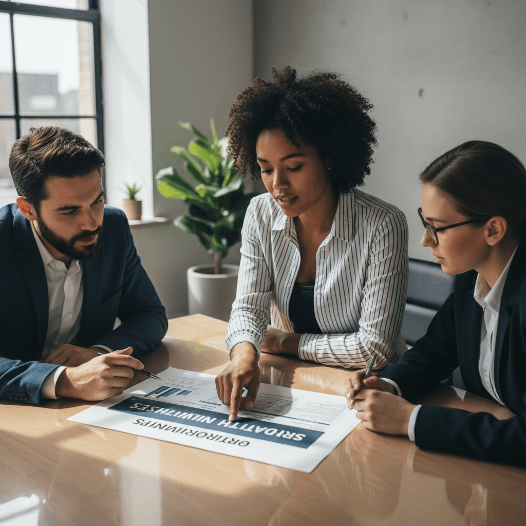 Sales professional navigating organizational chart and stakeholder map