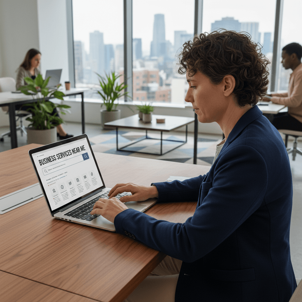 Someone researching and comparing service providers online