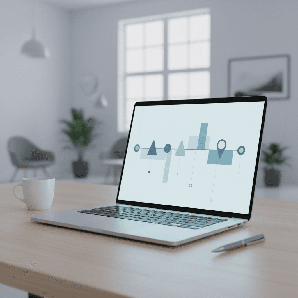Sales cycle timeline and sequencing plan on computer display