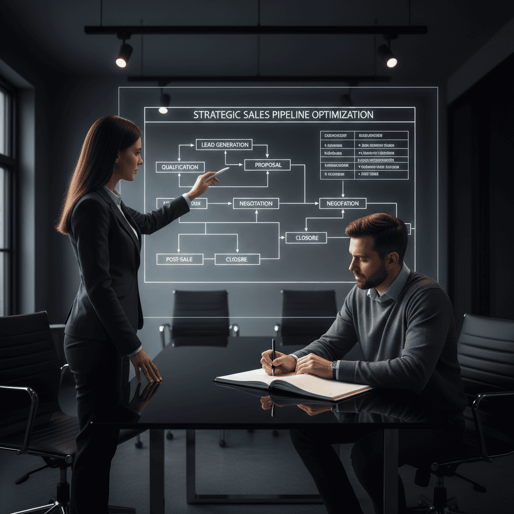 Consultant reviewing sales strategy with business owner